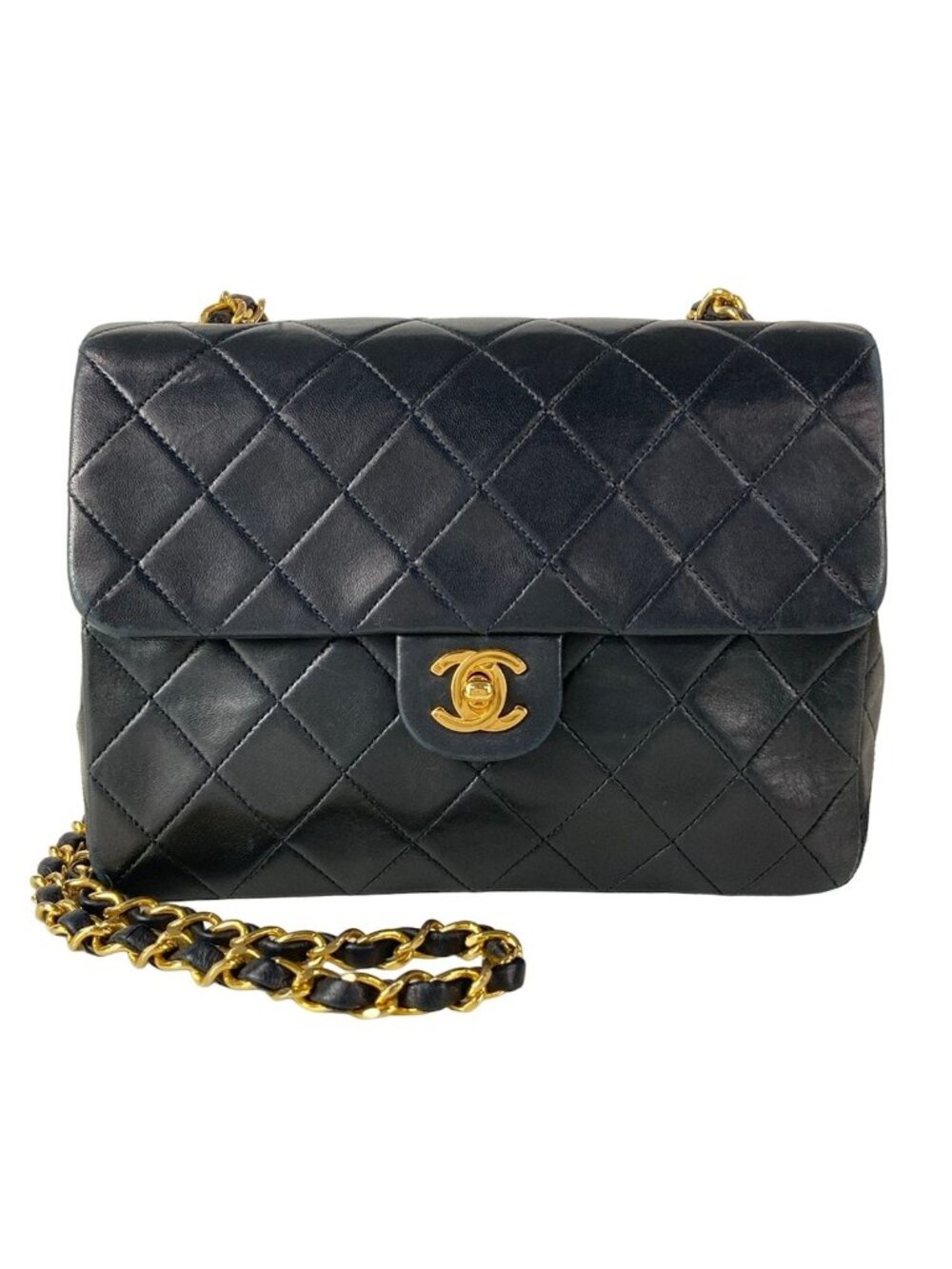 Chanel Shoulder Bag Mini Quilted 20 Black Chain Gold Lambskin